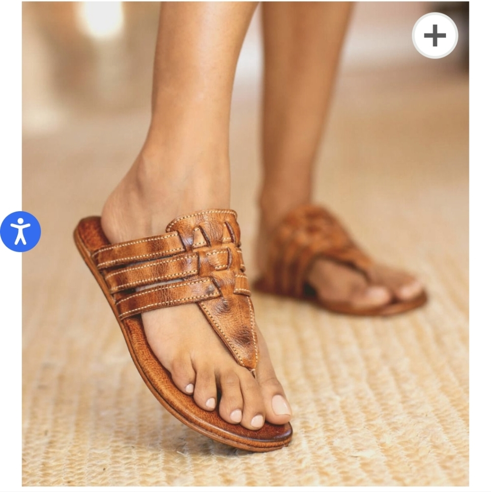 Bed stu leather thong sandals
